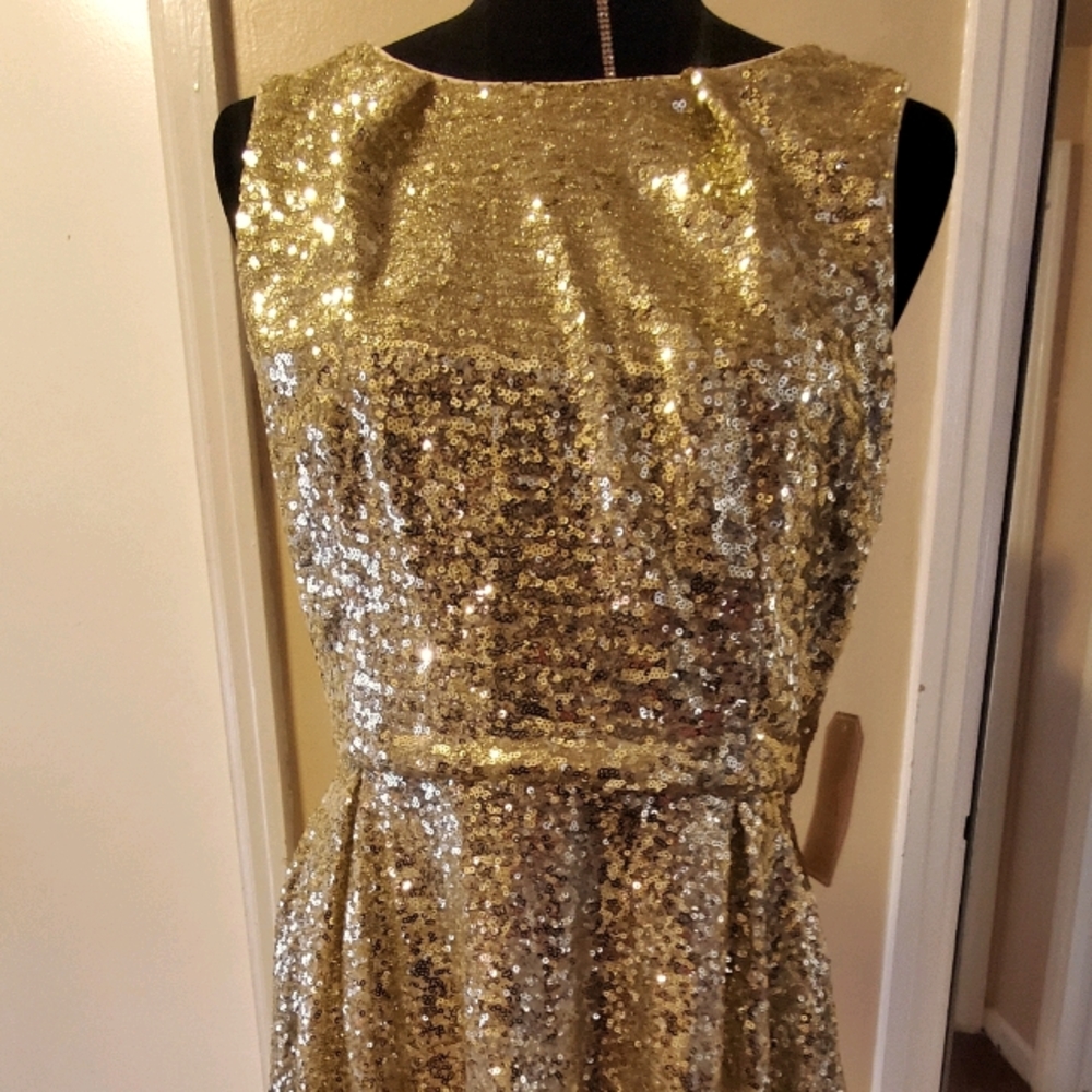 Champagne Gold Sequin Dress